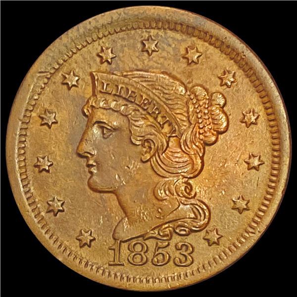 1853 Braided Hair Large Cent CLOSELY UNCIRCULATED