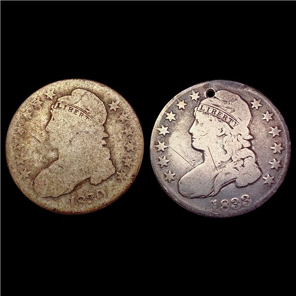 1830-1833 Capped Bust Half Dollar Lot [2 Coins] NICELY CIRCULATED