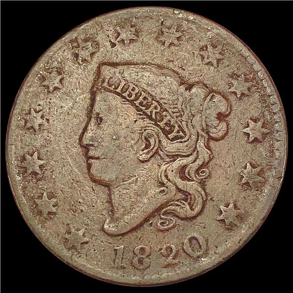 1820 Coronet Head Large Cent LIGHTLY CIRCULATED