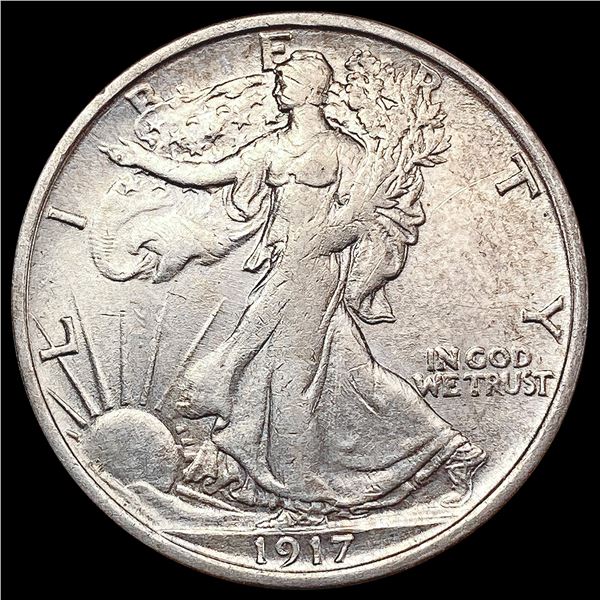 1917-S Rev MM Walking Liberty Half Dollar CLOSELY UNCIRCULATED