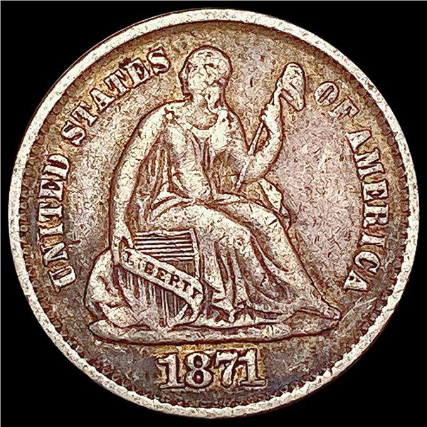 1871 Seated Liberty Half Dime LIGHTLY CIRCULATED
