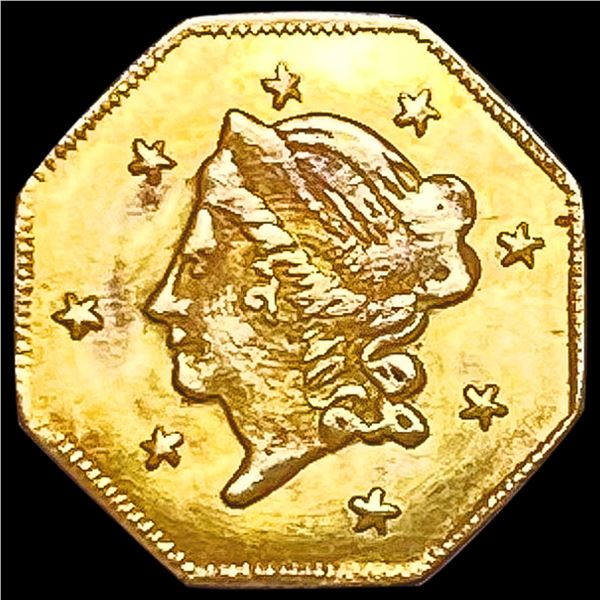 1871 Octagonal California Gold Half Dollar CLOSELY UNCIRCULATED