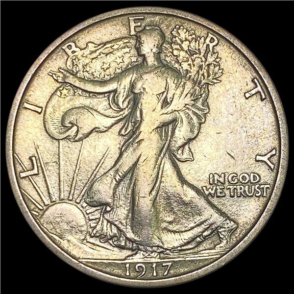 1917-S Rev Walking Liberty Half Dollar LIGHTLY CIRCULATED
