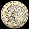 Image 1 : 1909 $2.50 Gold Quarter Eagle CLOSELY UNCIRCULATED