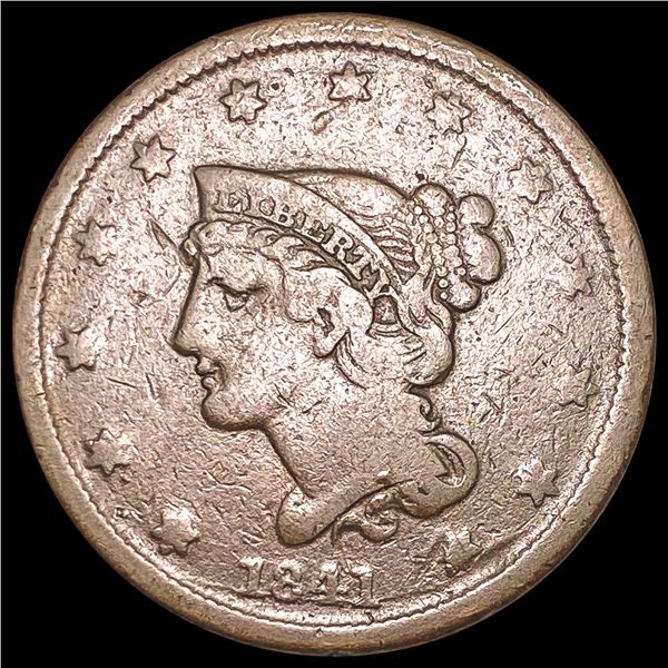 1841 Braided Hair Large Cent NICELY CIRCULATED