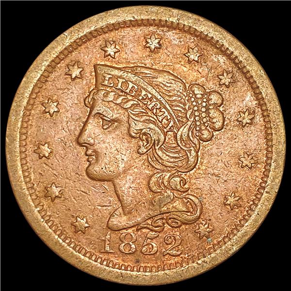 1852 Braided Hair Large Cent CLOSELY UNCIRCULATED