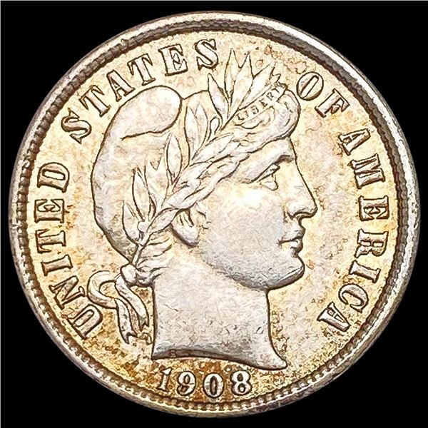 1908 Barber Dime CHOICE BU