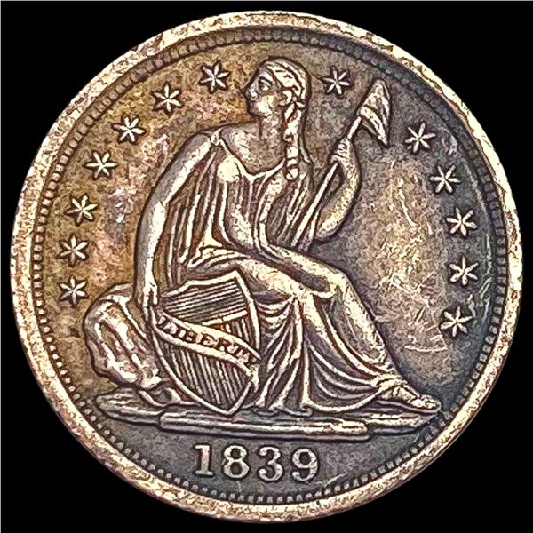 1839 Seated Liberty Half Dime CLOSELY UNCIRCULATED