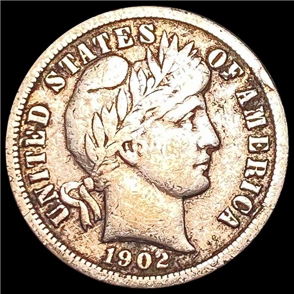 1902-S Barber Dime LIGHTLY CIRCULATED