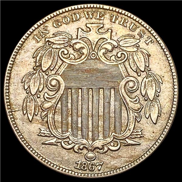 1867 No Rays Shield Nickel CLOSELY UNCIRCULATED