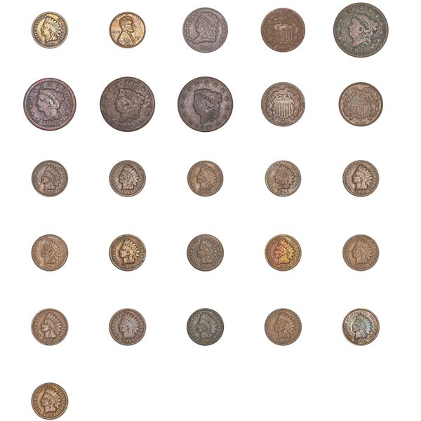 1828-1901 [26] U.S. Copper Type Lot