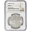 Image 1 : 1884-CC Morgan Silver Dollar NGC MS64