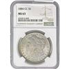 Image 1 : 1884-CC Morgan Silver Dollar NGC MS63