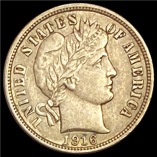1916 Barber Dime CHOICE AU