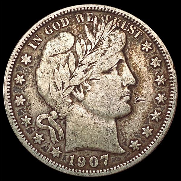 1907-D Barber Half Dollar LIGHTLY CIRCULATED
