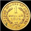 Image 2 : 1851-O Rare Gold Dollar CLOSELY UNCIRCULATED