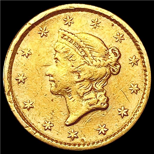 1852 Round California Gold Dollar NEARLY UNCIRCULATED