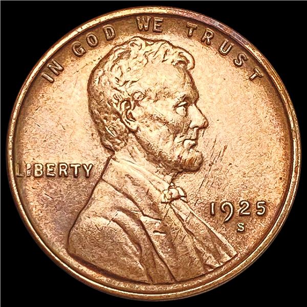 1925-S Wheat Cent CLOSELY UNCIRCULATED