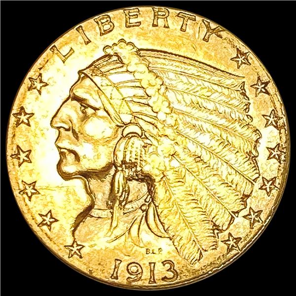 1913 $2.50 Gold Quarter Eagle CLOSELY UNCIRCULATED