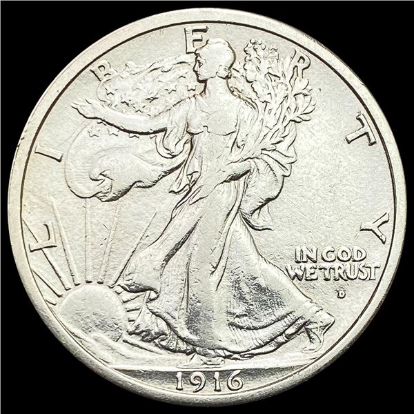 1916-D Walking Liberty Half Dollar CLOSELY UNCIRCULATED