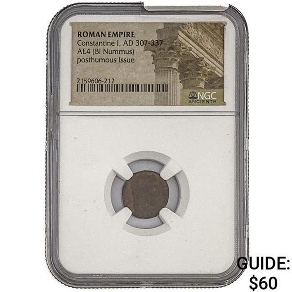 Roman Constantine I, AD 307-337 AE4 BI Nummus NGC