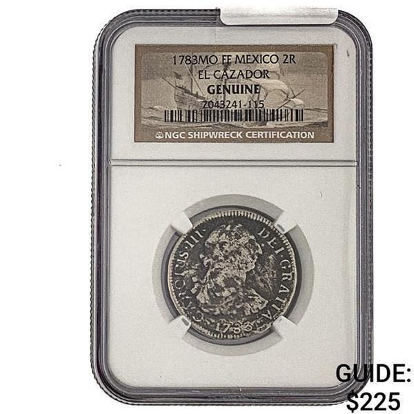 1783Mo FF Mexico 2 Reales El Cazador  NGC Genuine