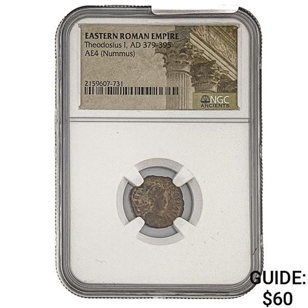 East Roman Theodosius I, AD 379-395 AE4 Nummus NGC