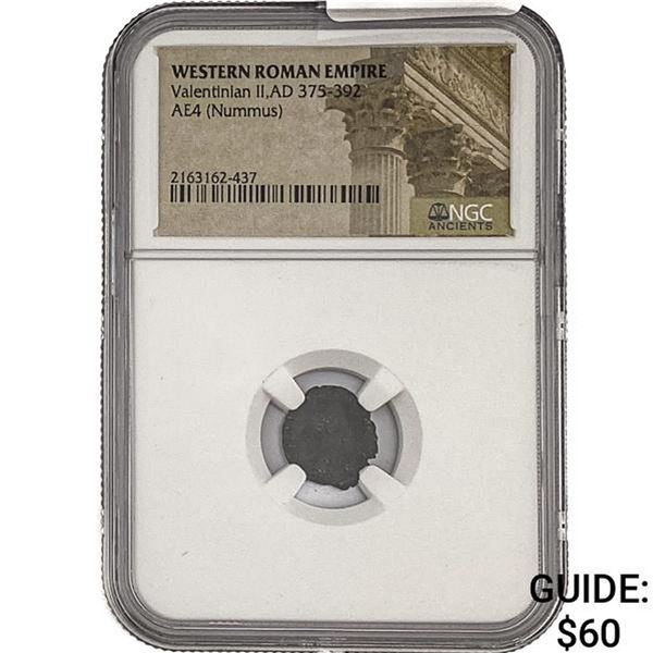 West Roman Valentinian I, AD 364-375 AE3 Nummus NGC