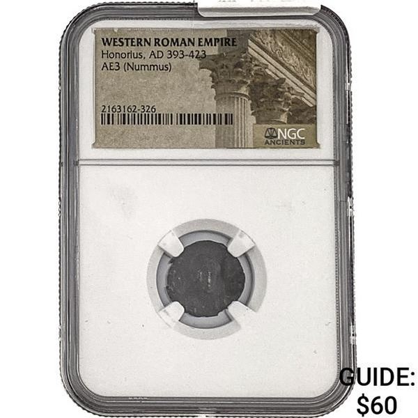 West Roman Honorius, AD 393-423 Ae3 Nummus NGC