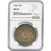 Image 2 : 1882-1896 Gem BU Morgan Silver Dollar Lot [5 Coins] PCGS/NGC MS63/64