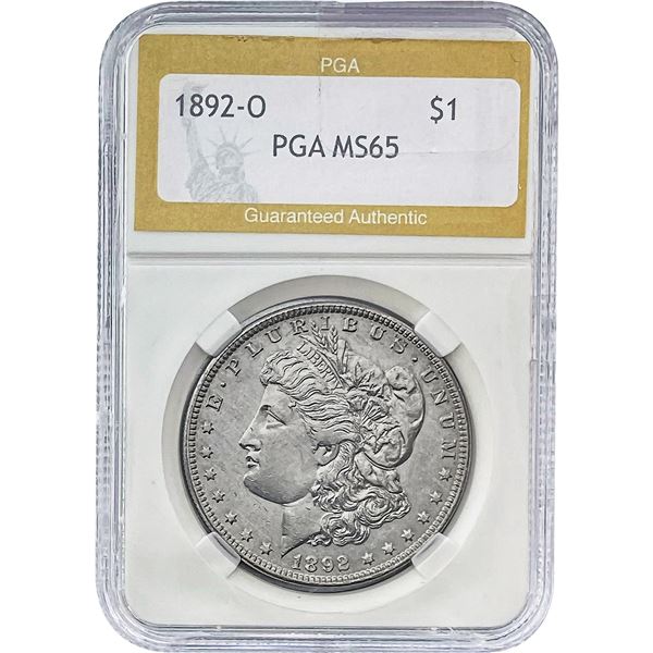 1892-O Morgan Silver Dollar PGA MS65