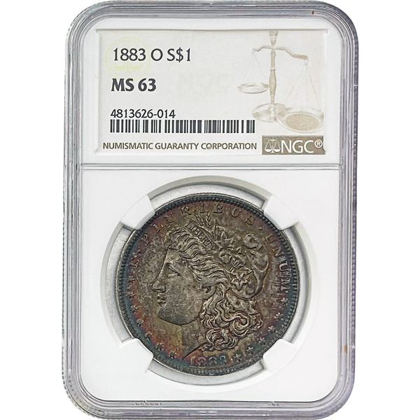 1883-O Morgan Silver Dollar NGC MS63 Color