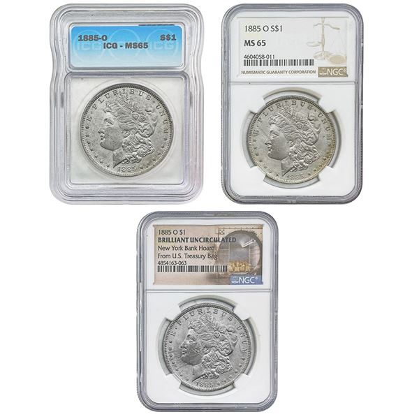 [3] 1885-O Morgan Silver Dollar NGC/ICG MS65
