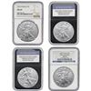 Image 1 : 2009-2013 US Silver Eagle Lot [4 Coins] NGC MS69