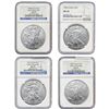 Image 1 : 1996-2014 US Silver Eagle Lot [4 Coins] NGC MS69/70