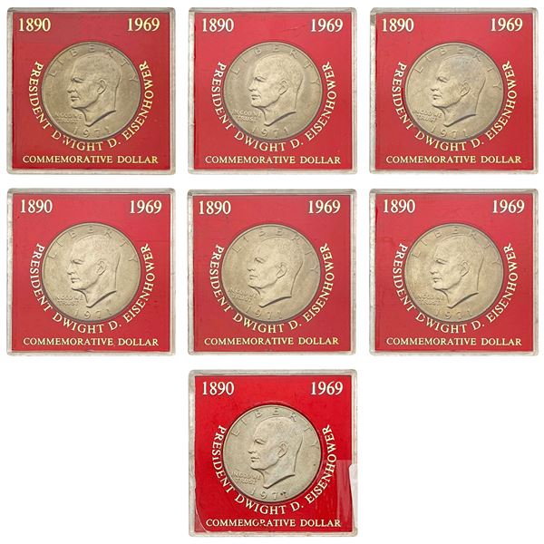 [7] 1971 Gem BU Commemorative Ike Dollar Lot [7 Coins]