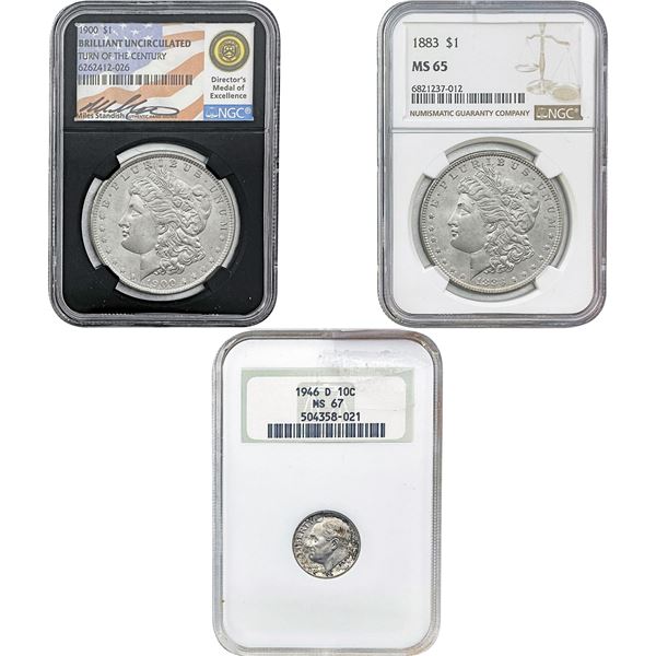 1885-1946 Gem BU US Type Coin Lot [3 Coins] NGC MS65-67