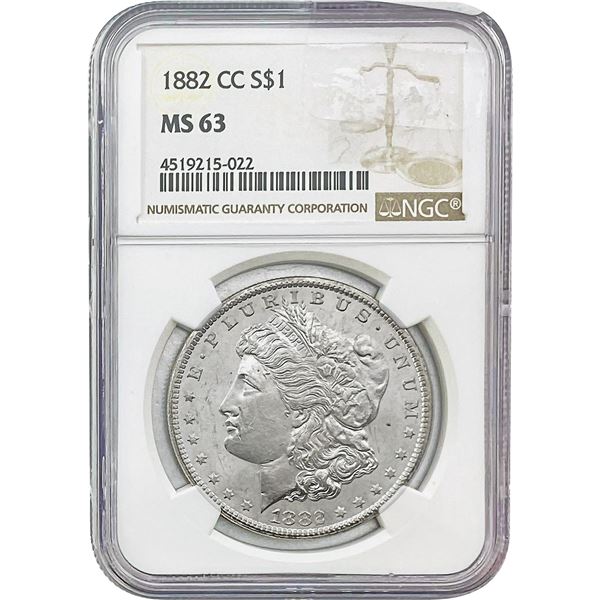 1882-CC Morgan Silver Dollar NGC MS63