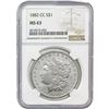 Image 1 : 1882-CC Morgan Silver Dollar NGC MS63