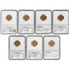 Image 2 : 1909-1954 Gem BU Wheat Cent Set [7 Coins] NGC MS63-66