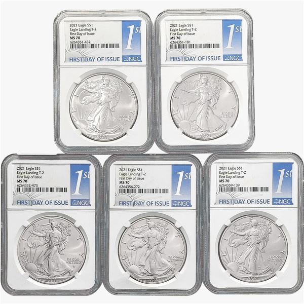 [5] 2021 T2 Silver Eagle NGC MS70