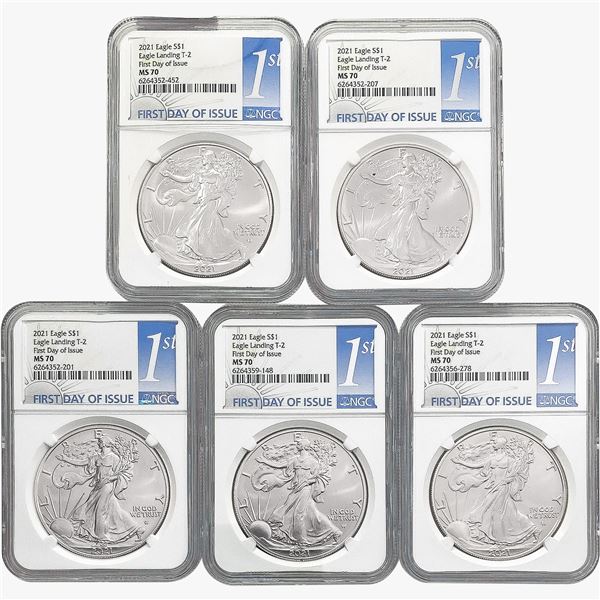 [5] 2021 T2 Silver Eagle NGC MS70
