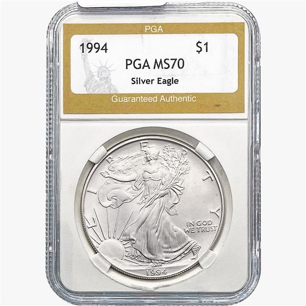 1994 $1 American Silver Eagle PGA MS70