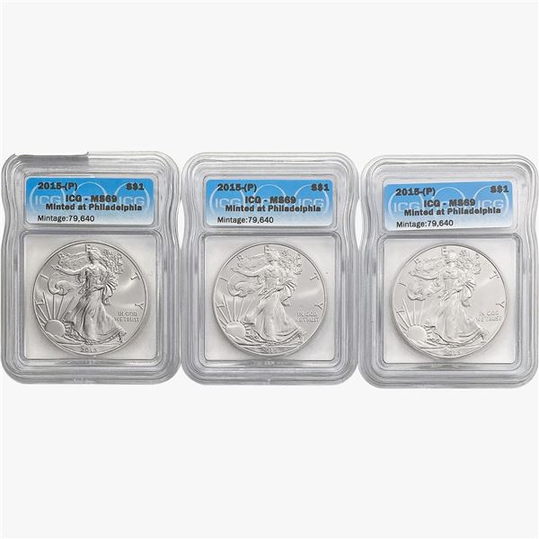 [3] 2015 (P) Silver Eagle ICG MS69
