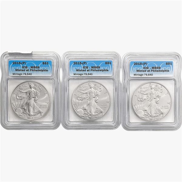 [3] 2015 (P) Silver Eagle ICG MS69