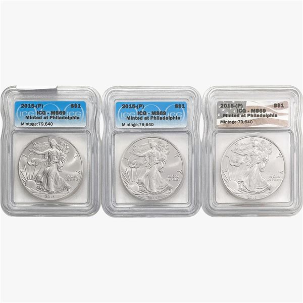 [3] 2015 (P) Silver Eagle ICG MS69