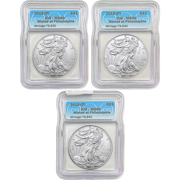 [3] 2015 (P) Silver Eagle ICG MS69