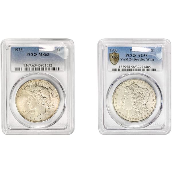 1900-1926 [2] Silver Dollars PCGS AU-MS58-63