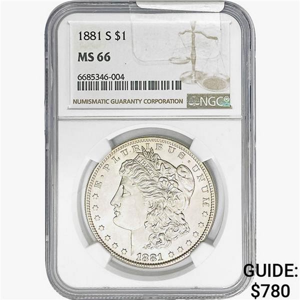 1881-S Morgan Silver Dollar NGC MS66