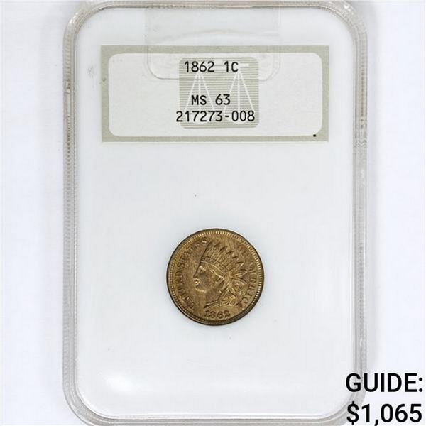 1862 Indian Head Cent NGC MS63